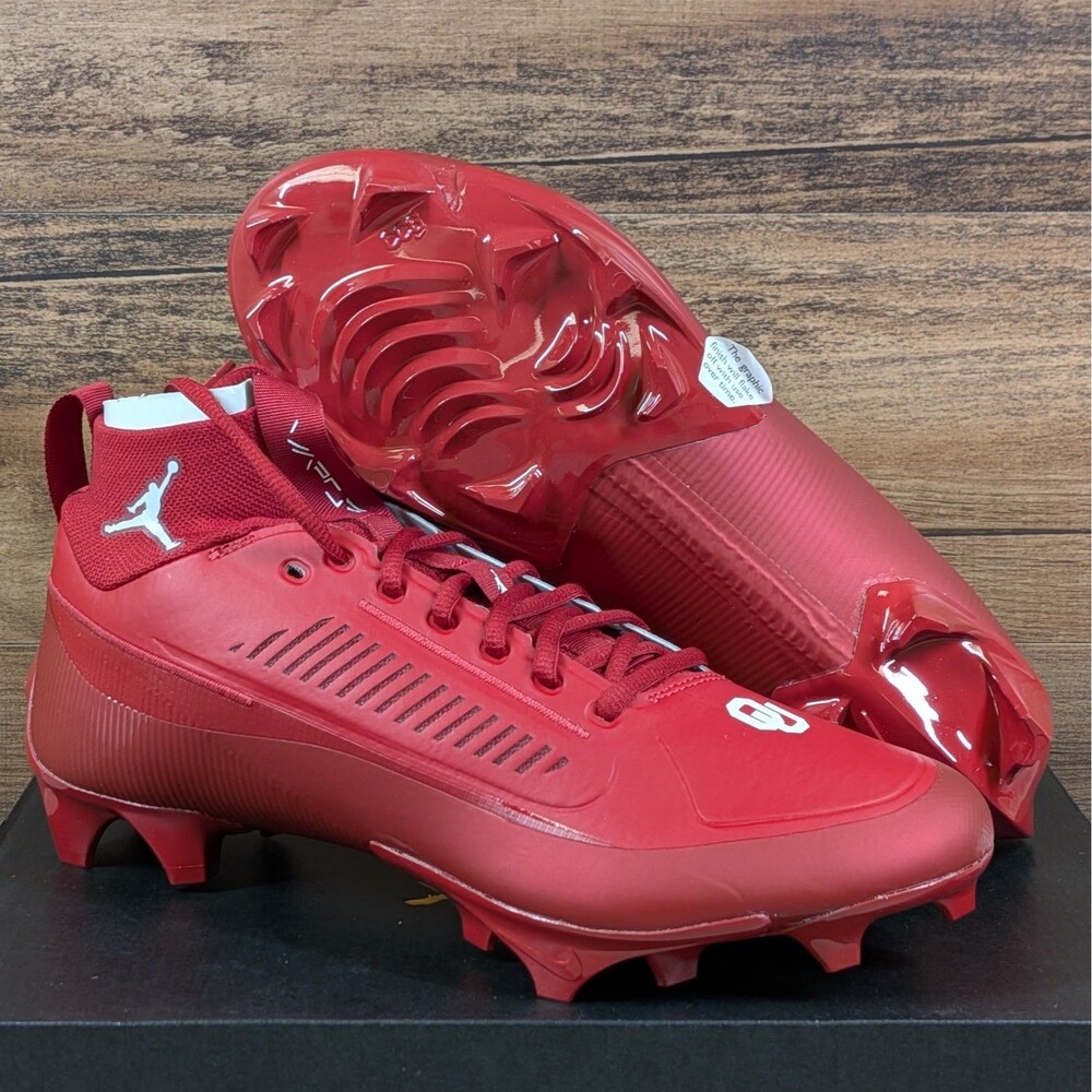 Nike Jordan Vapor Edge Pro 2 Men's 10.5 WIDE Oklahoma PE Cleats IF2959-661